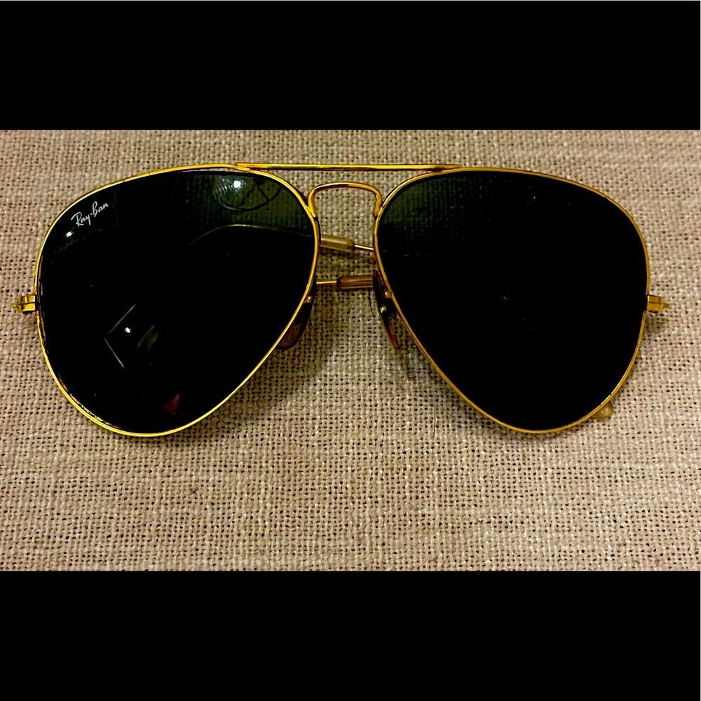 Vintage Ray Ban Aviator sunglasses, gold frames